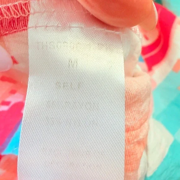 THML‎ Abstract Brushstroke Ruffle Collar Top Women's Medium Multi Color - Picture 6 of 6